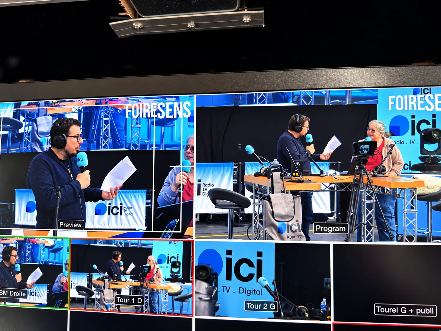 Émission de radio filmée en multicaméras à la Foire de Sens